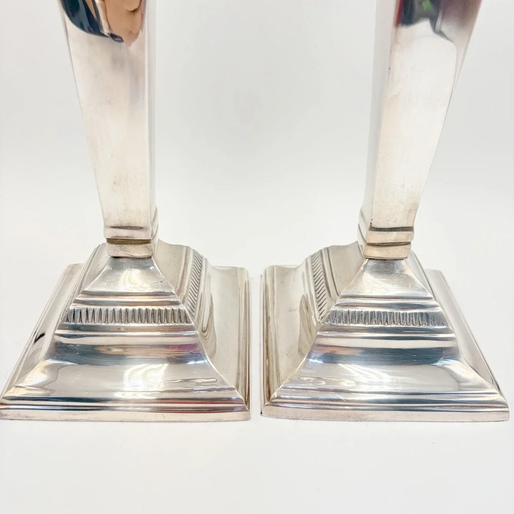 Pottery Barn Maxfield Hotel Silver Plated Taper Candleholder 11.25